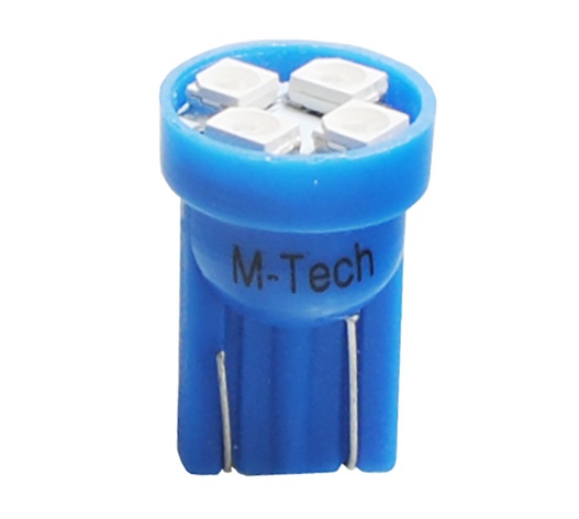 T10 W5W 12V W2,1x9,5d LED 4xSMD3528 ΜΠΛΕ (ΚΑΡΦΩΤΟ ΑΚΑΛΥΚΟ) BLISTER 2ΤΕΜ. M-TECH