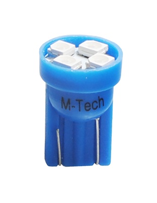 T10 W5W 12V W2,1x9,5d LED 4xSMD3528 ΜΠΛΕ (ΚΑΡΦΩΤΟ ΑΚΑΛΥΚΟ) BLISTER 2ΤΕΜ. M-TECH