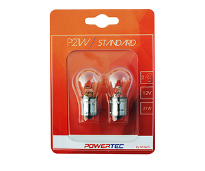 P21W 12V 21W BA15s ΜΟΝΟΠΟΛΙΚΟ POWERTEC STANDARD ΑΛΟΓΟΝΟΥ 2ΤΕΜ.