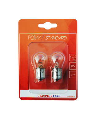 P21W 12V 21W BA15s ΜΟΝΟΠΟΛΙΚΟ POWERTEC STANDARD ΑΛΟΓΟΝΟΥ 2ΤΕΜ.