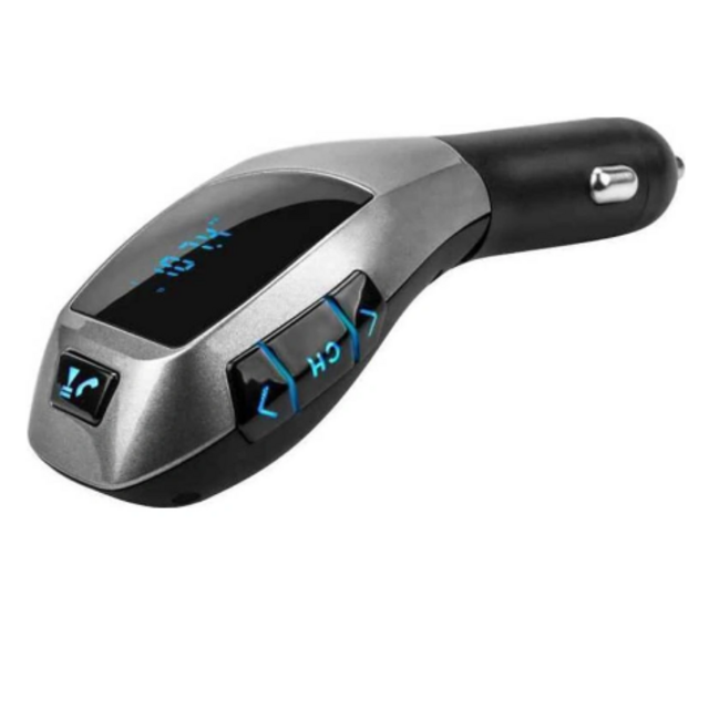 FM Transmitter X5 Με Bluetooth Micro-sd Και Οθόνη LCD Μαύρο/Ασημί