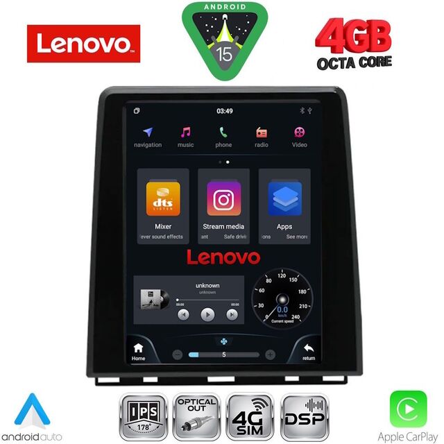 LENOVO SSX 9947_CPAA (LOW VERSION) TESLA STYLE for RENAULT CLIO - CAPTUR mod. 2019-2026