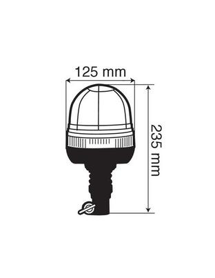 Φάρος με ελαστική βάση RH-3 12V/24V με DIN 125x235mm