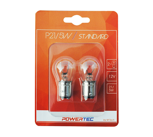 P21/5W 12V 21/5W BAY15d ΔΙΠΟΛΙΚΟ (STOP) POWERTEC STANDARD ΑΛΟΓΟΝΟΥ 2ΤΕΜ.