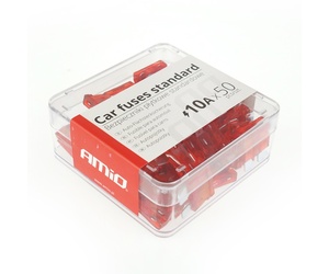 Amio - Ασφάλειες Αυτοκινήτου Standard 10A Μαχαιρωτές Blade για Ηλεκτρικό Σύστημα Οχήματος - 50 τεμ. (01334/AM)