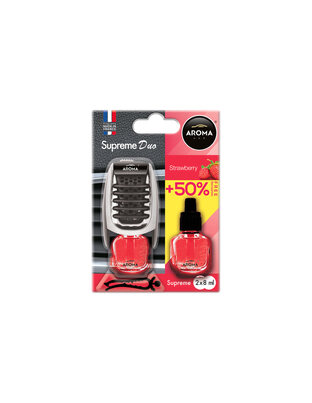 AMiO - Αρωματικό Αεραγωγού Αυτοκινήτου Aroma Supreme Duo Strawberry Αεραγωγού με Ρύθμιση Έντασης (+50% Περιεχόμενο) - 1 Τεμ. (A92254/AM)