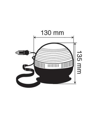 ΜΑΓΝΗΤΙΚΟΣ ΦΑΡΟΣ RH-4 12V/24V (ΠΟΡΤΟΚΑΛΙ/ΚΟΝΤΟΣ/ΣΤΡΟΓΓΥΛΟΣ ΜΕ ΦΙΣ ΑΝΑΠΤΗΡΑ - 130 Χ 135 mm)