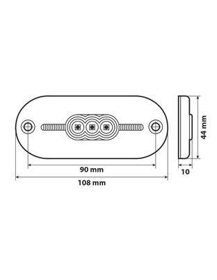 ΦΩΣ ΟΓΚΟΥ ΦΟΡΤΗΓΟΥ 24V 5LED 108x44mm ΛΕΥΚΟ ΑΔΙΑΒΡΟΧΟ LAMPA -1ΤΕΜ.