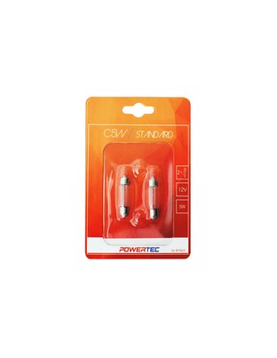 ΛΑΜΠΑΚΙΑ ΠΛΑΦΟΝΙΕΡΑΣ C5W 12V 5W SV8,5-8 11x36mm POWERTEC STANDARD ΑΛΟΓΟΝΟΥ 2ΤΕΜ.