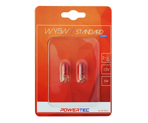 WY5W 12V 5W W2,1x9,5d ΠΟΡΤΟΚΑΛΙ (ΚΑΡΦΩΤΟ ΑΚΑΛΥΚΟ) POWERTEC STANDARD ΑΛΟΓΟΝΟΥ 2ΤΕΜ.
