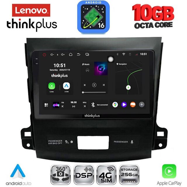 LENOVO LTM 11442_CPA (9inc) MULTIMEDIA TABLET for CITROEN C-CROSSER | MITSUBISHI OUTLANDER | PEUGEOT 4007  mod. 2006-2012