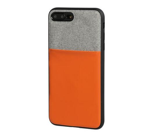 APPLE iPHONE 7 PLUS ΚΑΙ 8 PLUS ΘΗΚΗ ΚΙΝΗΤΟΥ DUO POCKET ΓΚΡΙ-ΠΟΡΤΟΚΑΛΙ ΜΑΓΝΗΤΙΚΗ SILVER LINE