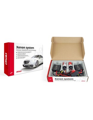 Amio - Kit Xenon Bi-Xenon H4-3 6000K 35W 12V με SLIM ballast για ισχυρό λευκό φωτισμό δρόμου και καθαρή δέσμη σε μεσαία και μεγάλη σκάλα - 1 Σετ (01943/AM)