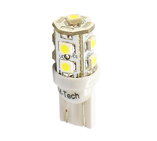 T10 W5W 12V W2,1x9,5d LED 9xSMD3528 ΛΕΥΚΟ (ΚΑΡΦΩΤΟ ΑΚΑΛΥΚΟ) BLISTER 2ΤΕΜ. M-TECH