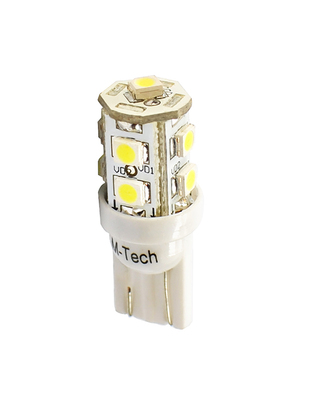 T10 W5W 12V W2,1x9,5d LED 9xSMD3528 ΛΕΥΚΟ (ΚΑΡΦΩΤΟ ΑΚΑΛΥΚΟ) BLISTER 2ΤΕΜ. M-TECH