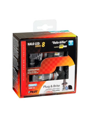 H10 / HB3 9005 ΛΑΜΠΑ 9-32V 6.500K 5.000lm 50W P20d HALO LED SERIE 8 HALO-KILLER 6LED ZES LED KIT - 2 ΤΕΜ.