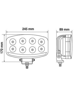 ΠΡΟΒΟΛΕΑΣ PLUTON NIX 10-30V 18CREE LED 64W 6500lm ΚΑΡΦΙ ΜΕ NEON ΘΕΣΕΩΣ 245x170x89mm 1ΤΕΜ.