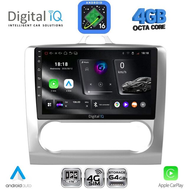 DIGITAL IQ RTG 6156SL_CPA CLIMA (9inc) MULTIMEDIA TABLET for FORD FOCUS mod. 2005-2012 (SILVER)