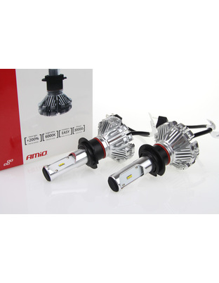 Amio - Λαμπτήρες SX SERIES τύπου H7 τάση λειτουργίας 6/12V απόδοσης 40W 6000K 3200lm με ενσωματωμένη ψύκτρα για Επιβατικά Αυτοκίνητα και Μοτοσυκλέτες - 2 τεμ. (01063/AM)