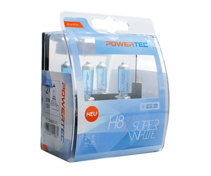 H8 12V 55W 3.450K PGJ19-1 POWERTECK SUPERWHITE 2ΤΕΜ.