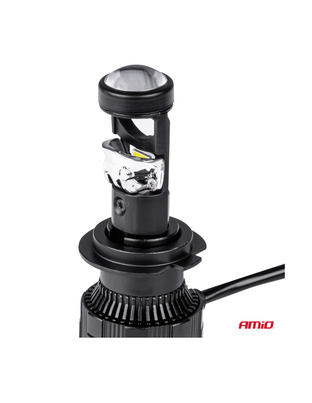 Amio - ΛΑΜΠΕΣ H7 PL-LENS SERIES 9>36V 60W 5.000K 3.800lm LED 2x4575 SMD CAN-BUS ΜΕ ΠΡΟΤΖΕΚΤΟΡΑ - 2 Τεμ. (03668/AM)