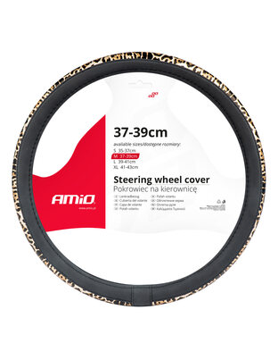 Amio - ΚΑΛΥΜΜΑ ΤΙΜΟΝΙΟΥ 37-39cm SWC-43-M ΜΑΥΡΟ/ΛΕΟΠΑΡ (LEOPARD) - 1 ΤΕΜ. (02984/AM)