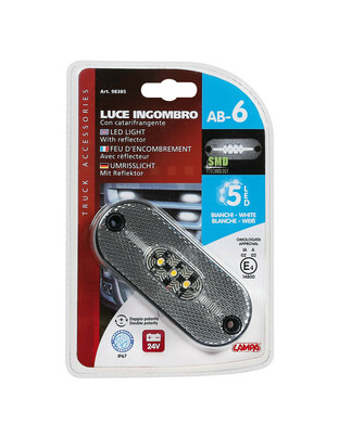 ΦΩΣ ΟΓΚΟΥ ΦΟΡΤΗΓΟΥ 24V 5LED 108x44mm ΛΕΥΚΟ ΑΔΙΑΒΡΟΧΟ LAMPA -1ΤΕΜ.