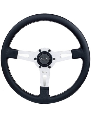 ΤΙΜΟΝΙ SHARAV 315 ΜΑΥΡΟ 315mm ΔΕΡΜΑΤΙΝΟ ΤΡΙΑΚΤΙΝΟ ΜΕ ΑΣΗΜΙ ΛΑΜΑ