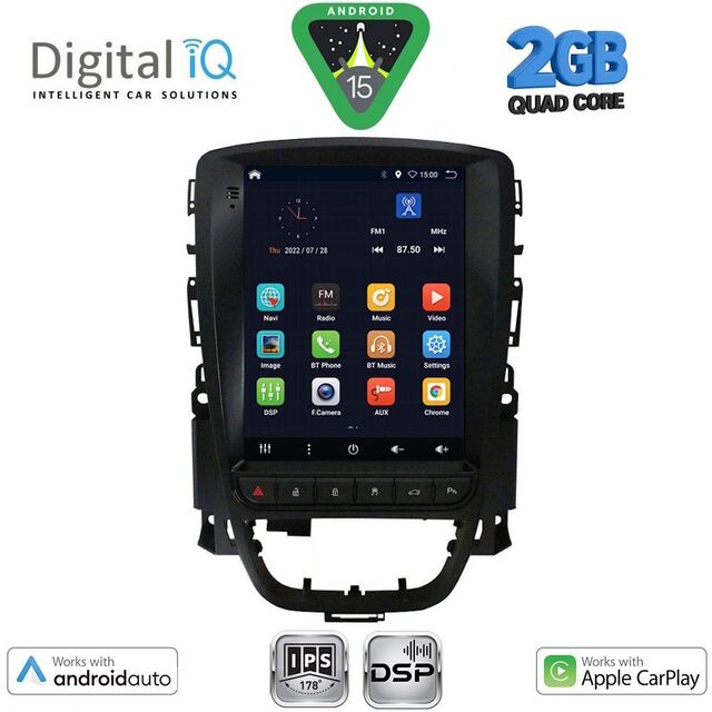 DIGITAL IQ BXC 3972_CPAA TESLA STYLE for OPEL ASTRA J mod. 2011-2016