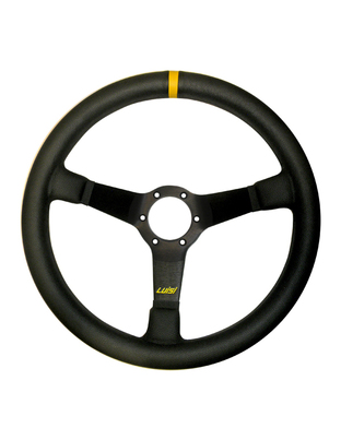 ΤΙΜΟΝΙ MIRAGE CORSA 350mm ΒΑΘΟΣ 75mm ΔΕΡΜΑΤΙΝΟ ΜΑΥΡΟ LUISI