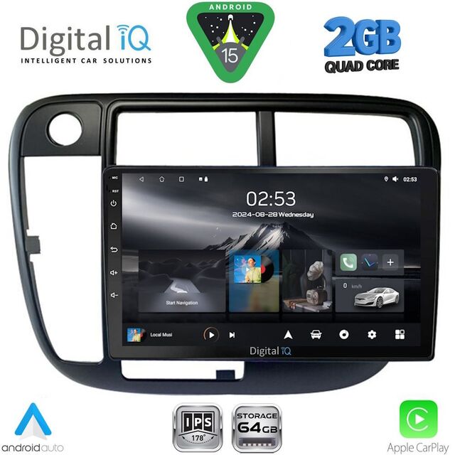 DIGITAL IQ RSD 1186_CPA CLIMA (9inc) MULTIMEDIA TABLET for HONDA CIVIC mod. 1995-2001