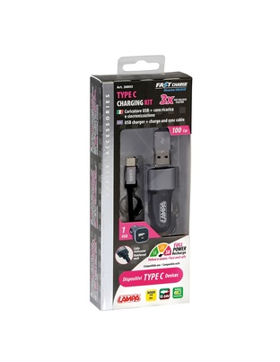 ΦΟΡΤΙΣΤΗΣ ΑΝΑΠΤΗΡΑ 12/24V ΜΕ 1 USB TYPE-C 3000mA ΜΕ ΚΑΛΩΔΙΟ 100cm FAST CHARGER SILVER LINE