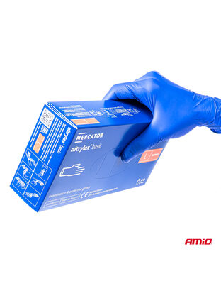 Amio - ΓΑΝΤΙΑ ΝΙΤΡΙΛΙΟΥ MERCATOR NITRYLEX BASIC ΜΙΑΣ ΧΡΗΣΗΣ ΣΕ ΜΠΛΕ ΧΡΩΜΑ LARGE (L) - 100 ΤΕΜ. (MER02958/AM)
