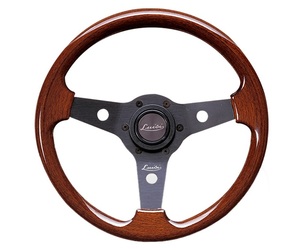 Τιμόνι IMOLA Ξύλινο 310mm Τριάκτινο με Μαύρη Λάμα