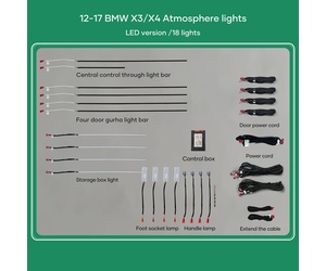 DIQ AMBIENT BMW X3 (F25) (Digital iQ Ambient Light for BMW X3 (F25) / X4 (F26) mod. 2011-2018 with 17 Lights, 11 Colours)