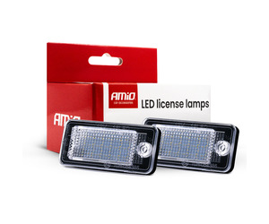 Amio - Φώτα Πινακίδας LED τύπου CLP01 για οχήματα Audi τάση λειτουργίας 12V - 2 τεμ. (04536/AM)