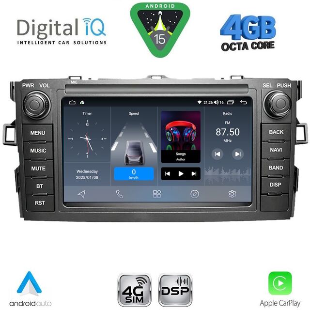DIGITAL IQ BLG 428_CPA (7″ DECK) MULTIMEDIA OEM for TOYOTA AURIS mod. 2007-2012