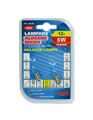 ΛΑΜΠΑ ΑΛΟΓΟΝΟΥ 12V/6W ΒΑΧ9s Η6W
