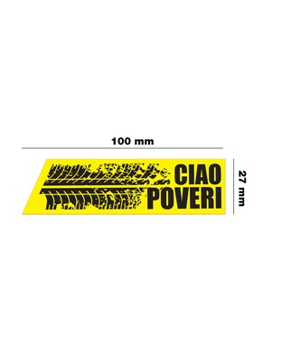 ΑΥΤΟΚΟΛΛΗΤΟ CIAO POVERI ΚΙΤΡΙΝΟ 100x27mm SIMONI RACING - 1 ΤΕΜ.