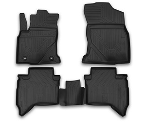 ΠΑΤΑΚΙΑ ΣΕ ΣΚΑΦΗ TPE ΛΑΣΤΙΧΟ ΓΙΑ TOYOTA HILUX 4D 08/2015+  ΣΕ ΜΑΥΡΟ ΧΡΩΜΑ NOVLINE - 4 ΤΕΜ.