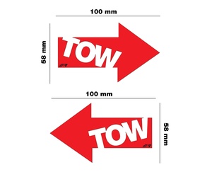 ΑΥΤΟΚΟΛΛΗΤΟ TOW ΚΟΚΚΙΝΟ 100x58mm SIMONI RACING - 2 ΤΕΜ.