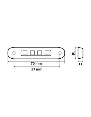 ΦΩΣ ΟΓΚΟΥ ΦΟΡΤΗΓΟΥ 4LED ΠΟΡΤΟΚΑΛΙ 12/24V 70x16x11mm ΑΔΙΑΒΡΟΧΟ 1ΤΕΜ.