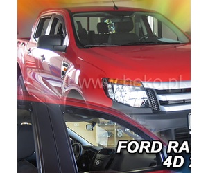 ΑΝΕΜΟΘΡΑΥΣΤΕΣ ΓΙΑ FORD RANGER / RAPTOR III 4D 2012-2022  ΖΕΥΓΑΡΙ ΑΠΟ ΕΥΚΑΜΠΤΟ ΦΙΜΕ ΠΛΑΣΤΙΚΟ HEKO - 2 ΤΕΜ.