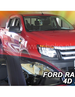 ΑΝΕΜΟΘΡΑΥΣΤΕΣ ΓΙΑ FORD RANGER / RAPTOR III 4D 2012-2022  ΖΕΥΓΑΡΙ ΑΠΟ ΕΥΚΑΜΠΤΟ ΦΙΜΕ ΠΛΑΣΤΙΚΟ HEKO - 2 ΤΕΜ.