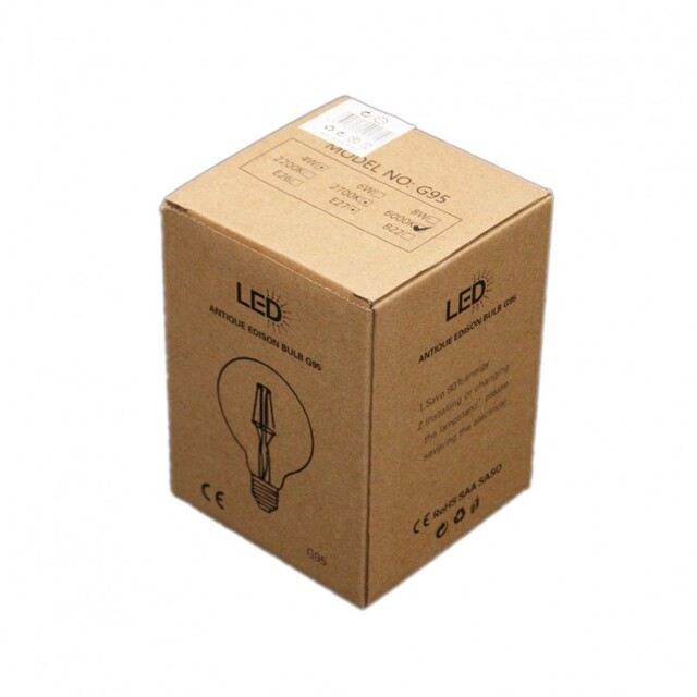 ΛΑΜΠΑ LED G95 4W ΘΕΡΜΟ ΦΩΣ Ε27 2700Κ LI-LA-1362