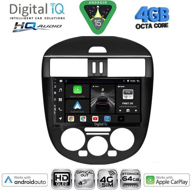 DIGITAL IQ BXK 19465B AC_CPAA (9inc) MULTIMEDIA TABLET for NISSAN TIIDA mod. 2013-2023 with A/C