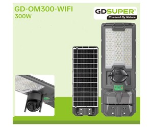 GDSUPER ΗΛΙΑΚΟΣ ΠΡΟΒΟΛΕΑΣ ΔΡΟΜΟΥ 300W ΜΕ ΕΝΣΩΜΑΤΩΜΕΝΗ ΚΑΜΕΡΑ ΑΣΦΑΛΕΙΑΣ GD-OM300-WIFI