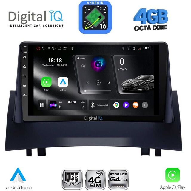 DIGITAL IQ RTG 6555_CPA (9inc) MULTIMEDIA TABLET for RENAULT MEGANE 2 mod. 2002-2008