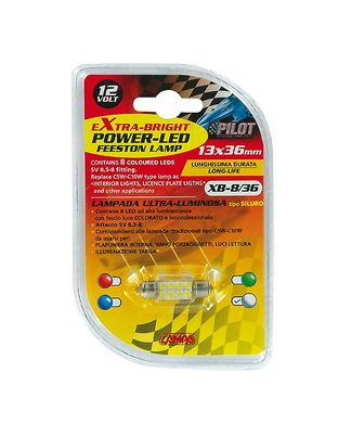 ΛΑΜΠΑΚΙ ΠΛΑΦΟΝΙΕΡΑΣ 8 LED 13x35mm ΛΕΥΚΟ