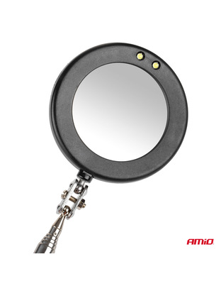 Amio - ΚΑΘΡΕΠΤΗΣ ΧΕΙΡΟΣ ΤΗΛΕΣΚΟΠΙΚΟΣ 50mm 28-87cm 360 ΜΟΙΡΕΣ ΜΕ ΦΩΣ LED - 1 ΤΕΜ. (02840/AM)